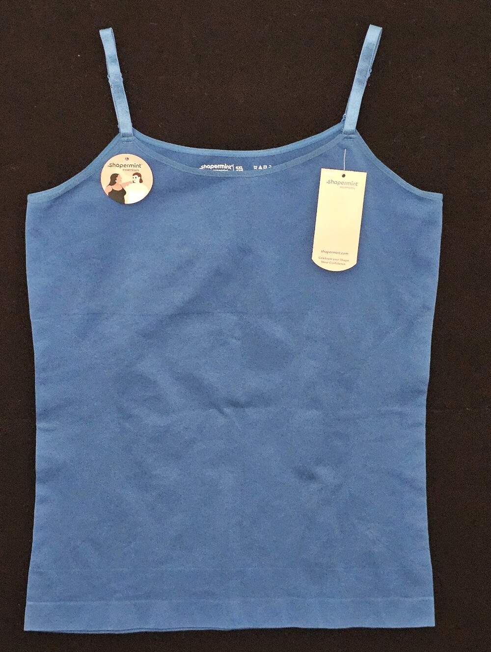NWT Shapermint Essentials Blue Slim Spaghetti Strap Scoop Neck Cami 4XL